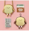 Toast bun coin Purse Cute cartoon personality Creative Student girl Heart Crossbody casual small body bag