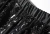 Shorts New Women Luxury Sequined Shorts Chiffon Beading Bling Geometric Pattern Short Capris Sexy Vocation Club Shorts Femmel SIDAIMI