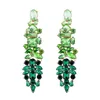 Boucles d'oreilles pendantes pour femmes, Design de personnalité, luxe, brillant, Long cristal strass, accessoires de bijoux de déclaration exagéré, 2024