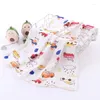 Filtar 60 Muslin Bamboo Cotton Baby Filt Swaddle Soft Cartoon Animal Print Scarf Multifunction Wrap Burp Cloths Handduk Tillbehör