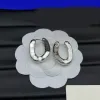 Women Girl Elegant Classic Gold Silver Plated Letter Flower Hoop Earrings Luxury Brand Designer Stainless Steel Ear Stud Party Jewelry Fashion Accessories Gifts