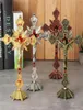 Reliques d'église Figurines Crucifix Jésus-Christ sur le support Croix murale Antique Autel religieux Décoration de chapelle de la maison 4 couleurs T2006045072