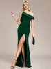 Abito lungo da donna sexy verde scuro maxi con spacco alto, abito da cocktail formale da sera, abito da sposa a sirena, vestido