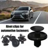 Nya 50/100 st 7mm hålstötfångare fender hållarklipp svarta nylon trycknitar för Toyota Lexus Body Rivet Fastener Kit