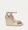 Elegant Summer Luxury Women Sandals Shoes Wedge Pyramid Studs Buckle Ankle Strap Party Wedding Espadrilles Cross-over Braided Lady Comfort Walking EU35-43