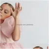 Платья для девочек Платья для девочек От 2 до 10 лет Модное розовое элегантное платье принцессы Tle для выпускного вечера для малышей Повседневный подарок на день рождения Dro Dhlvs