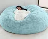 Capas de cadeira D72x35in Gigante Fur Bean Bag Capa Grande Rodada Macio Macio Falso BeanBag Lazy Sofá Cama Sala de estar Móveis Drop9874429