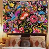 Gobelin grzybowe Trippy Wall Oczy Kolorowe kwiaty wiszące hipisek do domu