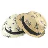 Sombreros de ala ancha Sombreros de cubo Sombrero de paja para niños de verano Sombrero de bebé impreso Niño para niños Panamá Sombrero de jazz Sombrero de playa para sol al aire libre J240305
