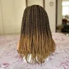 Parrucche intrecciate corte da 20 a 30 pollici per le donne nere Parrucca anteriore in pizzo intrecciato con scatola all'uncinetto di colore Ombre Parrucca sintetica africana per capelli intrecciati 240226