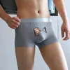 Underpants Men Briefs Ice Silk Underwear Quick-Drying Cartoon Boxer Mens Panties Man Boxers Creative Funny Underpant Boxershorts