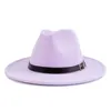 Breda randen hattar hink hattar breda gräl hattar hink hattar mocka breim fedora strassbälte hatt för män och kvinnor höst/vinter jazzhatt 9,5 cm bred mocka fedoras chapeau