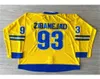 Nikivip Custom Mika Zibanejad 93 Team Sweden Hockey Jersey Stitched Yellow Size S4XL Any Name And Number Top Quality Jerseys8853913