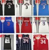 Camisetas de baloncesto cosidas de Michael retro Iverson Pippen Rodman McGrady Garnett Malone Mutombo Bibby Stockton Kemp Payton Barkley Nash Vince Carter Jersey