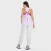 L-101 Sleeveless Shirt Women Tank Tops Yoga Shirts Back Bow Tie Blouse Quick-Drying Running Smock Vest Breathable Sweatshirt