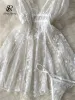 Платье SINGREINY, женское чувственное ночное платье-майка, модное сетчатое сексуальное нижнее белье с вышивкой, тонкие пижамы 2023, нижнее белье, прозрачное ночное белье