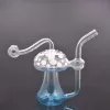 Bong in vetro Bruciatore a olio Pipa Gorgogliatore Pipa ad acqua per fumatori Artista colorato Fungo Raccoglitore di ghiaccio Dab Rig con tubo per bruciatore a olio in vetro maschio da 10 mm LL