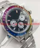 Real Photo 116595 40mm Colored Diamonds Bezel And Bracelet 40mm Automatic Mechanical Date Mens Wristwatches Stainless steel Men's Sports Watch