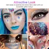 9 Pack Face Glitter Gel Mermaid Sequin Chunky Glitter Bar Makeup Lip Hair Eyeshadow Body Glitter Lim för Party Festival Makeup 240229