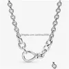 Chains 2022 Original 100% 925 Sterling Sier Pan Chunky Infinity Knot Chain Necklace For Women Diy Gift Drop Delivery Jewelry Necklac Dh0Vs