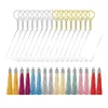 Sleutelhangers 64 Stuks Acryl Sleutelhanger Blanks Lied Sleutelhanger Rechthoek Kwasten Set Voor DIY Projecten En Crafts239B