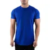 T-shirt de gymnastique régulier vêtements de fitness d'été pour hommes T-shirt à manches courtes à col rond en coton T-shirt ultra-mince T-shirt d'entraînement de fitness haut 240305