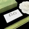 Luxe G Brief Designer Merk Oor Stud Oorbellen Retro Vintage Koper Kleurrijke Kristal Steen Oorringen Vrouwen Meisje Elegante Partij Sieraden mode Accessoires Cadeau