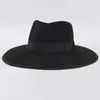 Breda randen hattar hink hattar klassiska brittiska män ull fedoras hatt för kvinnor jazz ull höst vinter filt hattar grossist dropshipping j240305