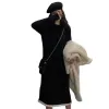 Robes Style coréen automne grande taille maternité robe à tricoter col à volants à manches longues pulls tricotés en vrac femme enceinte pull