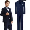 Completo per bambini Ragazzi Matrimonio Abito formale Set Bambini Gentleman Anello Portatore Abbigliamento Esegui smoking Gilet Pantaloni Blazer 3 PZ 240304