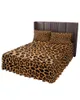Jupe de lit imprimé léopard, couvre-lit élastique avec taies d'oreiller, housse de protection de matelas, ensemble de literie, drap