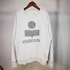 Felpa firmata Isabel Marant Felpa con cappuccio alla moda Maglione classico in spugna di cotone con stampa di lettere Abbigliamento da donna