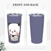 Tumblers Bubu Dudu Paslanmaz Çelik Tumbler Kawaii Panda Seyahat Termal Kupası Pipet ve Kapak Büyük Kupalar Kupası Soğuk Su Şişesi