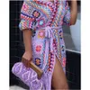 Szydełka na dzianiny kardigan osłania ups Tassel Plaid długi płaszcz Bohemian 2023 Summer Beach Bikini Covers Seksowne haczyce vestidos