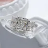 Paston Jewelry 2+5+2ct Iced Crushed Radiant Moissanite Ring Gra Certificate Women 925 Sterling Silver