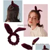 ملحقات الشعر أزياء النساء جميلات VEET BOW BANDS SCRUNCHIES TIE TIE PONYTAIN HOLDER 9 COLOR DROON DELLICK