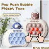 Bärbara spelspelare Elektronisk popljus fidget Quick Push Bubble Handle Toys Boys Girls Anti- med LED HINE Relieve Drop Delivery DHD2P