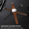 Assista Bandas Crazy Horse Couro Bund Strap 18mm 19mm 20mm 21mm 22mm Couro Cuff Strap Mens Wrist Band Acessórios para Panerai L240307