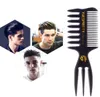 Retro Wide Teeth Hairbrush Fork Comb Men Beard Hairdressing Brush Barber Shop Styling Tool Salon Accessory Afro Hairstyle DHL1682142