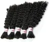 Extensions de cheveux brésiliens Deep Wave Bundle Curly Micro Braids Human Bulk Hair Mix Longueur 345pcs / lot 1228inch pleine tête DHL18825654799578