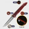 Outdoor Damascus Red Sandalwood Folding Sharp Fruit Multi Functional Pen Knife 789914