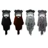 Brede Rand Hoeden Volwassen Gek Grappig Halloween Cosplay Gebreide Viking Baard Hoorn Hoed Ski Masker Barbaar Vagabond Vintage Beanie Cap Wi273y