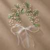 Green Leaf Crystal Pearls Rhinestone Bridal Pannband för brud brudtärna pärlor strass hår vin för bröllop kvinnor och flickor