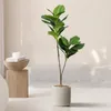 Decorative Flowers 103cm/132cm Large Artificial Ficus Plants Plastic Tropical Fiddle Leafs Fake Fig Tree Branch Floor For Garden Office Home