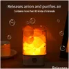 Luzes noturnas USB Luz de cristal Natural Himalayan Salt Lamp Purificador de ar Criador de humor Interior Mesa quente Quarto Lava LED Lamp6552666 Dhipy