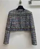 Womens Jacket Långärmad kortstil Spring Retro Wool Tweed 240301