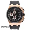 Montre-bracelet tactique emblématique AP Royal Oak Offshore 26400RO 44 mm en céramique or rose avec code horaire