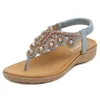 2024 Bohemian Sandals Femmes Pantres de coins Gladiator Sandale Fomes Elastic Beach Shoes String Perle Color9 Gai