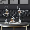 Objets décoratifs Figurines Européenne Résine Danseuse Ballet Fille Sculpture Porche Décoration Art Figure Statue Artisanat Peinture Or Fille Figurine Décor À La Maison
