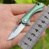 Utomhus camping mini kreativ damascus titanhantering nyckelring bärbar present folding kniv 776803